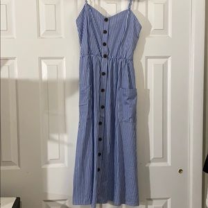 Long striped summer dress.